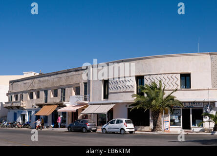 die Stadt Lakki in Leros Insel - Dodekanes - Griechenland Stockfoto