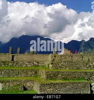 Peru, Machu Pichu, Detail der Festung Stockfoto