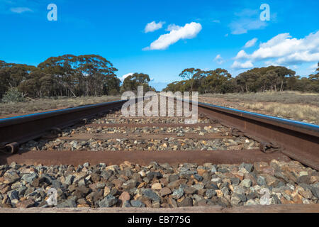 Bahngleise in Western Australia Stockfoto