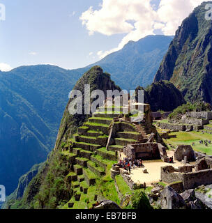 Peru, Machu Pichu, Detail der Festung Stockfoto