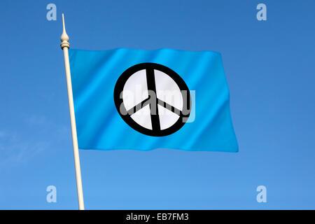 Flagge der Kampagne für nukleare Abrüstung - CND Stockfoto