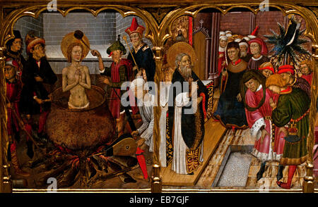 Altarbild des Heiligen John 1432 Bernat Martorell 1400 – 1452 Barcelona Spanien spanische mittelalterliche gotische Kunst Stockfoto