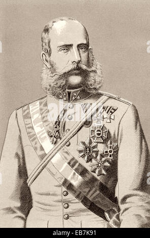 Franz Joseph I, oder Francis Joseph I, 1830-1916 Kaiser von Österreich und Apostolischer König von Ungarn, Präsident der deutschen conf Stockfoto