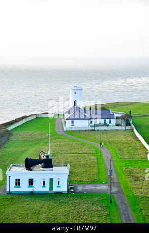 Coastal Marine-Scape von Nash Point Lighthouse in South Glamorgan Wales UK auf der Suche nach Westen Stockfoto