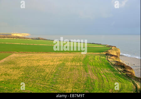 Küstenlandschaft vom Nash Point Lighthouse in South Glamorgan Wales, Großbritannien, mit Blick nach Osten Stockfoto