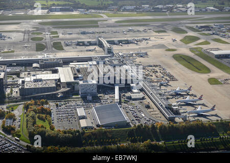 Eine Luftaufnahme von Gatwick Flughafen Terminal Nord Stockfoto