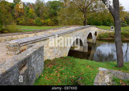 Burnside Bridge Antietam National Battlefield, Sharpsburg, Maryland, USA. Stockfoto