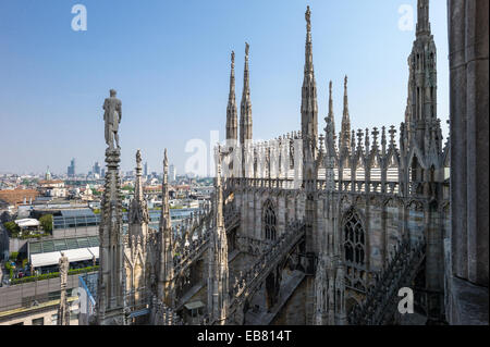 Italien, Mailand, Blick auf den Stadtpalästen Zentrum vom Dach der Kathedrale Duomo Stockfoto