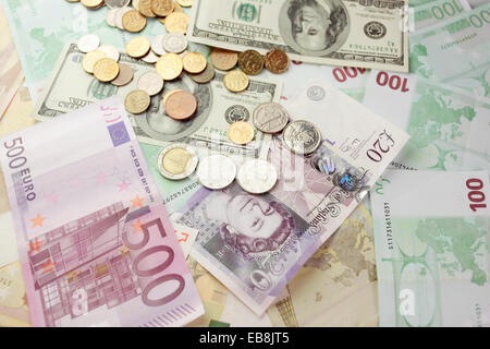 Verschiedene Währung Stockfoto