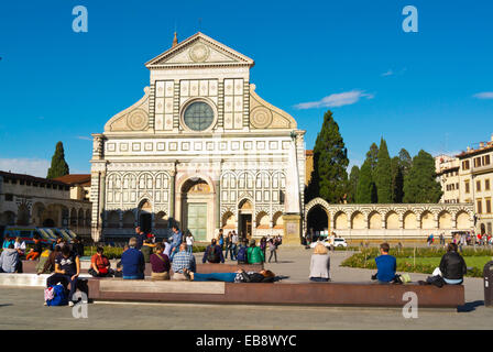 Basilika, Piazza di Santa Maria Novella Platz, Florenz, Toskana, Italien Stockfoto