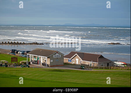 Die 36 Loch private Lossiemouth Platz flankiert von den Moray Firth, Schottland.  SCO 9237 Stockfoto