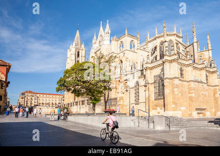 Kathedrale von Leon, Way of St. James, Leon, Spanien Stockfoto