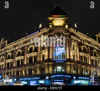 Europa, Großbritannien, England, London, Leicester Square Hippodrom Nacht Stockfoto