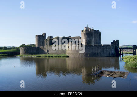 England, Wales, Caerphilly Castle Stockfoto