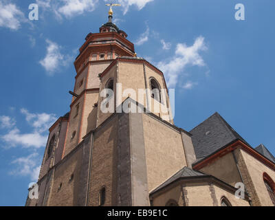 Nikolaikirch St. Nicholas Church in Leipzig Deutschland wo Johann Sebastian Bach die Weltpremiere von St John Passion durchgeführt Stockfoto