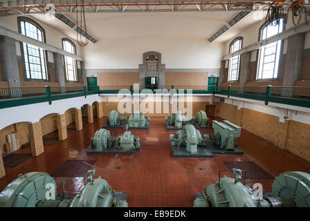 Die kreiselpumpe Zimmer im Art déco-Stil r c Harris Wasserfiltration Werk in Toronto Ontario Stockfoto