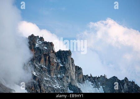 Wirbelnden Nebel rund um Le Portalet oben Cabanne Orny in den Schweizer Alpen. Stockfoto