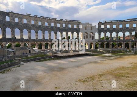 Im Amphitheater, Pula, Istrien, Kroatien, Europa Stockfoto