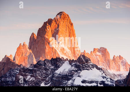 Fitz-Roy-massiv, der Nationalpark Los Glaciares, El Chaltén, Santa Cruz, Argentinien Stockfoto