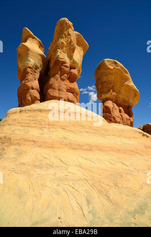 Des Teufels Garten, erodierten Hoodoos und Felsformationen aus Sandstein Entrada, Kobolde, Hole-In-The-Rock Road, Grand Stockfoto