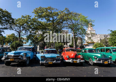 Oldtimer, Parque De La Fraternidad Americana, Havanna, Kuba Stockfoto