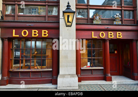 Exterieur des John Lobb, Boot & Schuhmacher in St James St, London, SW1. Inhaber von mehreren royal Warrants. Stockfoto