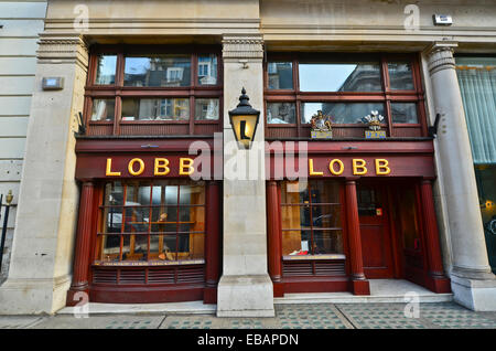 Exterieur des John Lobb, Boot & Schuhmacher in St James St, London, SW1. Inhaber von mehreren royal Warrants. Stockfoto