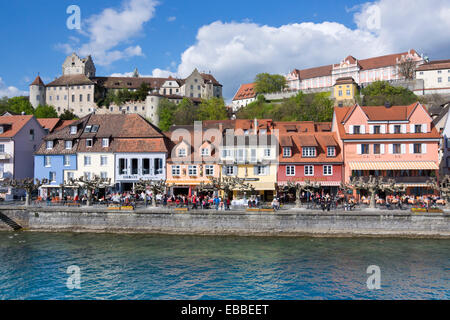 Burg Meersburg, altes Schloss und Neues Schloss, neues Schloss, Meersburg, Bodensee, Baden-Württemberg, Deutschland, Europa Stockfoto