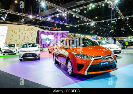 Nonthaburi, Thailand. 28. November 2014.  Toyota Yaris Auto auf dem Display an Thailand International Motor Expo 2014 am 28. November 2014 in Nonthaburi, Thailand. Bildnachweis: Chatchai Somwat/Alamy Live-Nachrichten Stockfoto