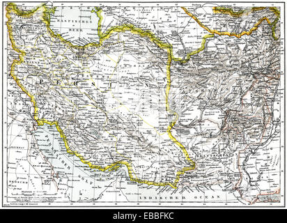 Historische Karte von Westasien, ca. 1880, Historische Karte von Westasien, ca. 1880 Stockfoto