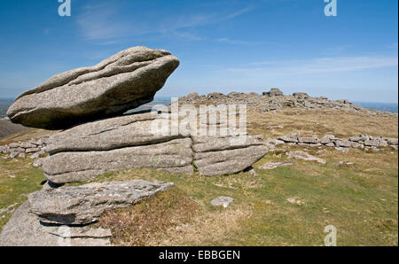 Auf Belstone, Dartmoor, in der Nähe von Irishmans Wand, Blick nach Norden Stockfoto