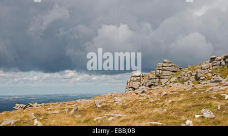 Auf Belstone, Dartmoor, Blick nach Norden Stockfoto