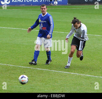 Eine Richtung hosten ein Fußballspiels Geldbeschaffung für irische Autismus-Aktion bei King Power Stadium Leicester mit: Harry Styles wo: Leicester, Vereinigtes Königreich bei: 26. Mai 2014 Stockfoto