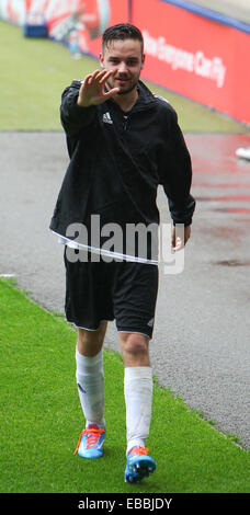 Eine Richtung hosten ein Fußballspiels Geldbeschaffung für irische Autismus-Aktion bei King Power Stadium mit Leicester: Liam Payne wo: Leicester, Vereinigtes Königreich bei: 26. Mai 2014 Stockfoto