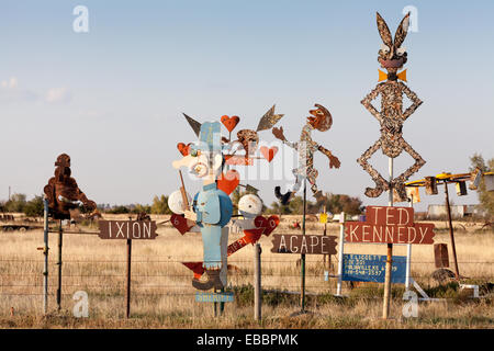 Volkskunst-Skulpturen von M. T. Liggett, Mullinville, Kansas. Stockfoto