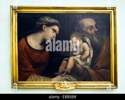 Guercino (Giovanni Francesco Barbieri, Cento 1591 - 1666 Bologna) Sacra Famiglia (Heilige Familie) Öl auf Leinwand Musei Capitolini - Rom, Italien Stockfoto