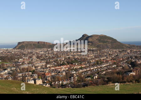 Holyrood Park aus Blackford Hill Edinburgh Schottland November 2014 Stockfoto