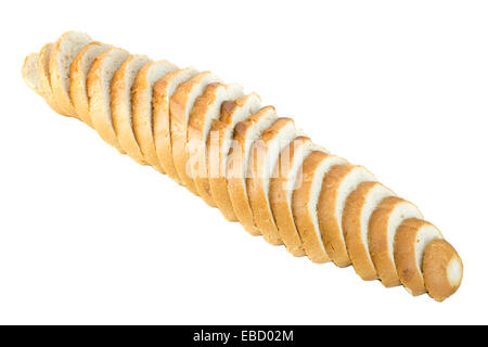 Geschnittenem Brot. Isoliert auf weißem Hintergrund Stockfoto