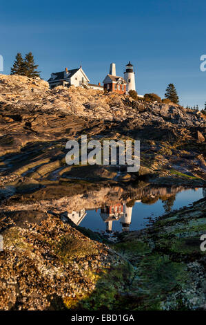 Pemaquid Point Light Station, Muscongus Bay, Bristol, Maine, USA. Stockfoto