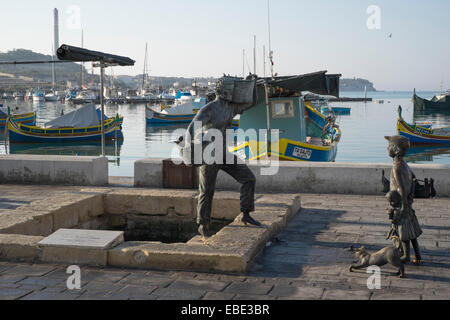 Kai Statuen in Marsaxlokk in Malta Stockfoto