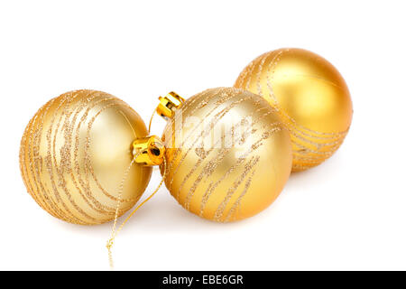 Weihnachtskugeln isoliert auf weißem Hintergrund. Stockfoto