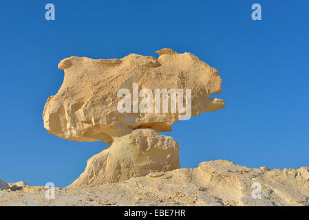 Felsformation in der weißen Wüste, libysche Wüste, die Wüste Sahara, New Valley Governorate, Ägypten Stockfoto