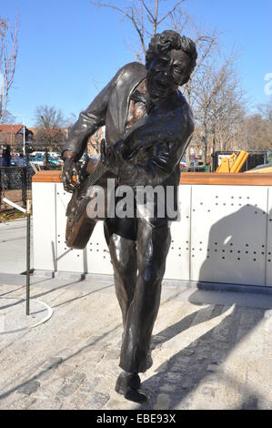 Bronzestatue von Chuck Berry. Stockfoto