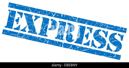 Express blauer Grunge Stempel isoliert auf weißem Hintergrund Stockfoto