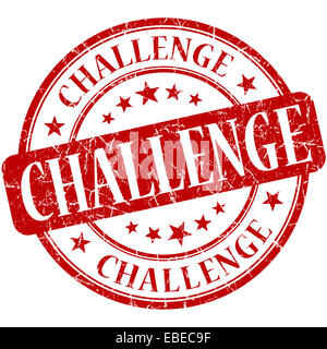 Herausforderung rot Runde Grunge Vintage Stempel Stockfoto