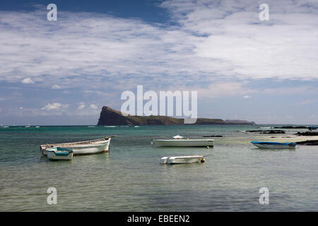 Mauritius, Cap Malheureux Bain Boefs, Insel Coin de Mire Stockfoto