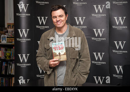 Seth MacFarlane werden Animator, Schriftsteller, Produzent, Regisseur, Schauspieler, Sänger und Schöpfer von Family Guy & Ted Veröffentlichung seiner Debüt-Roman 1 Million Ways to Die im Westen in Waterstones Piccadilly.  Mitwirkende: Seth MacFarlane Where: London, Vereinigtes Königreich Wh Stockfoto