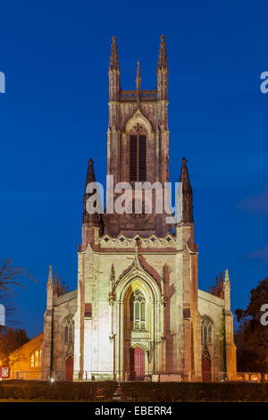 St.-Peter Kirche in Brighton an der Dämmerung, East Sussex, England. Stockfoto