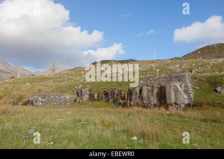 Reste von Bunavoneader Walfangstation, Insel der äußeren Hebriden, Schottland, Harris, Western Isles. Stockfoto