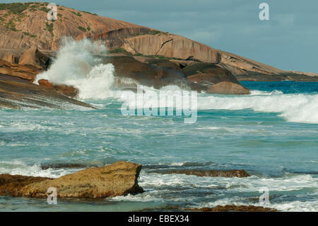 Welle bricht in Blue Haven Bay, Esperance, WA, Australien Stockfoto